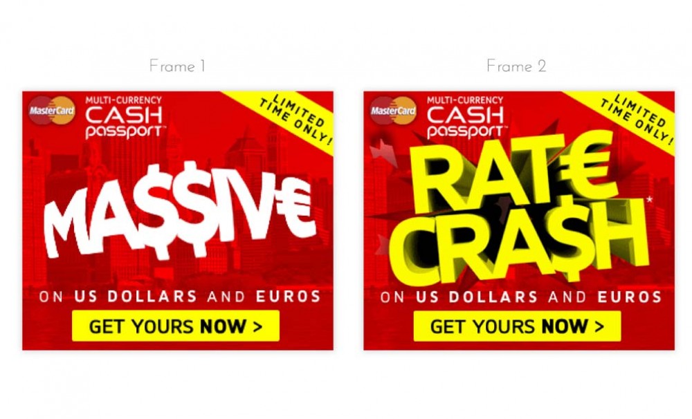 MasterCard Cash Passport Rate Sale Web Banners