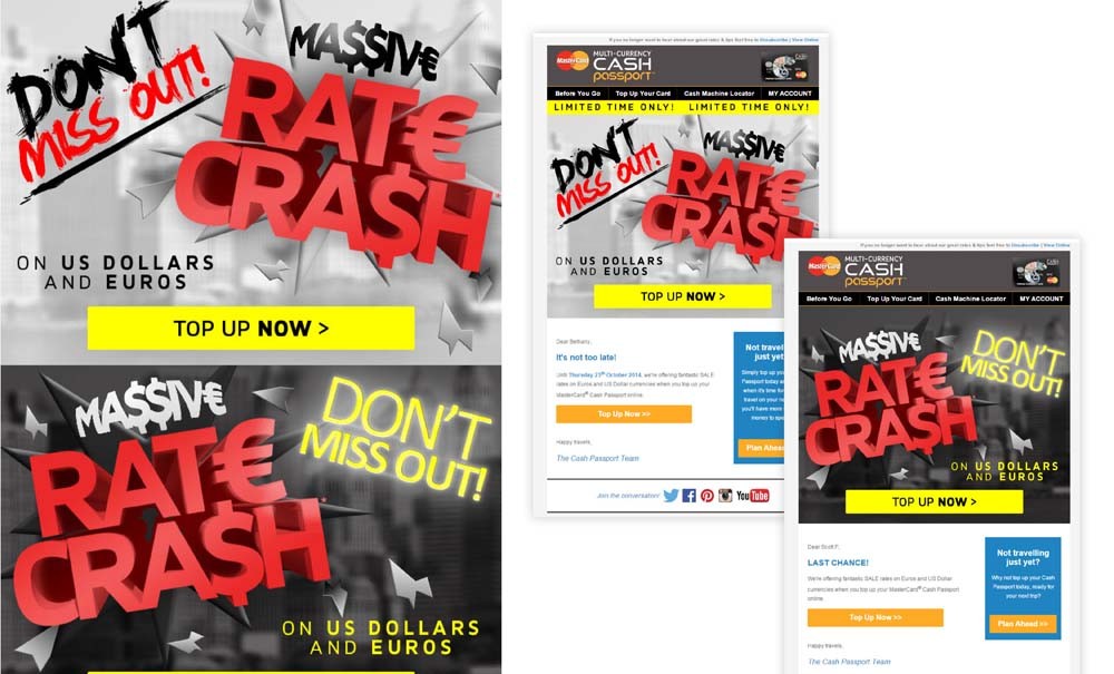 MasterCard Cash Passport Rate Sale Marketing Emails