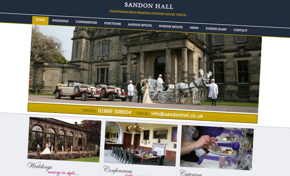 Sandon Hall Website Design